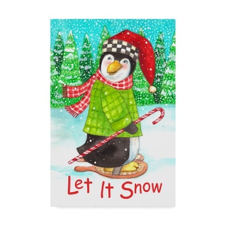 Melinda Hipsher 'Penguin Let It Snow' Canvas Art,12x19
